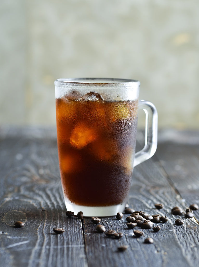 Iced Coffee with coffee beans