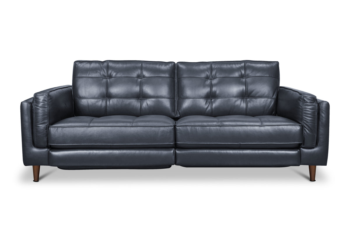 keating leather sofa with power footrests