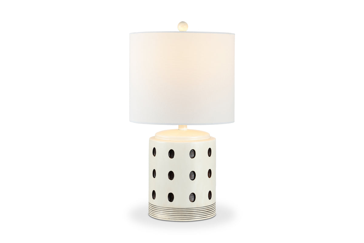 white knobby lamp