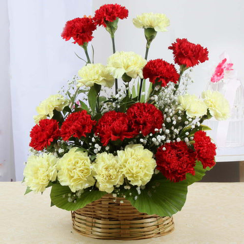Carnations Flowers Basket