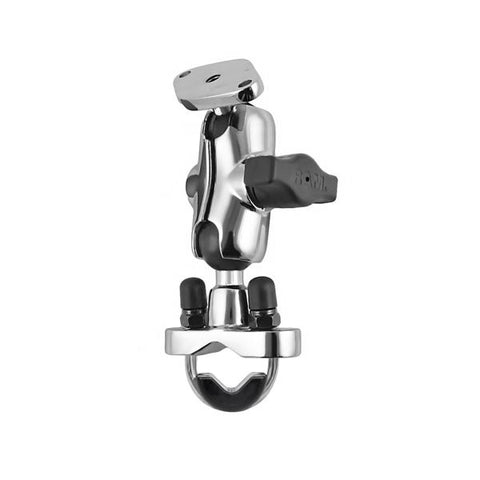 RAM Chrome Rail Mount with Short Double Socket Arm & Stainless Steel U-Bolt Base (RAM-B-149CH-LO4) - Mounts Kazakhstan - RAM Mounts Kazakhstan