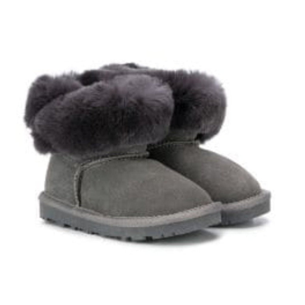 girls grey fur boots