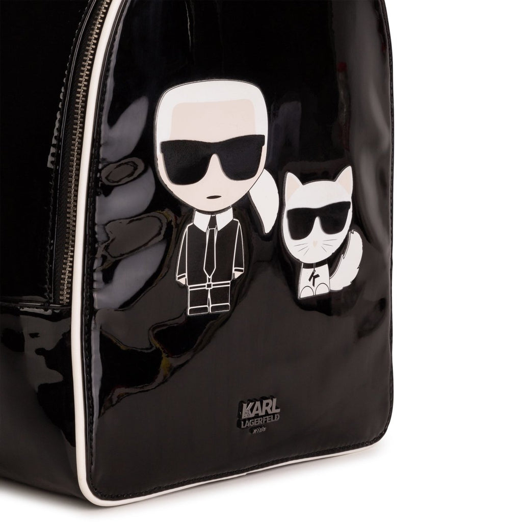 munt Ziektecijfers mooi Karl Lagerfeld kids Girl black Karl and Choupette Backpack - Childrens  Backpacks