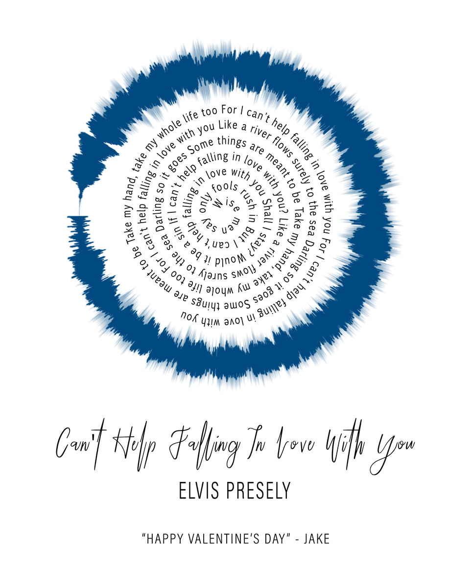 Personalised Sound Wave Song Lyrics Picture Love Anniversary Gift Print 