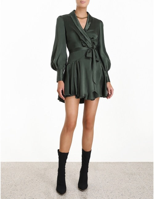 zimmermann mini wrap dress