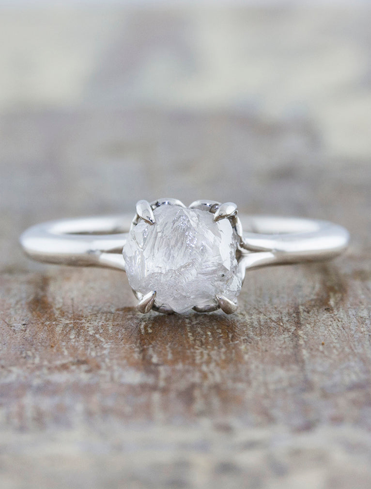 diamond in the rough engagement ring