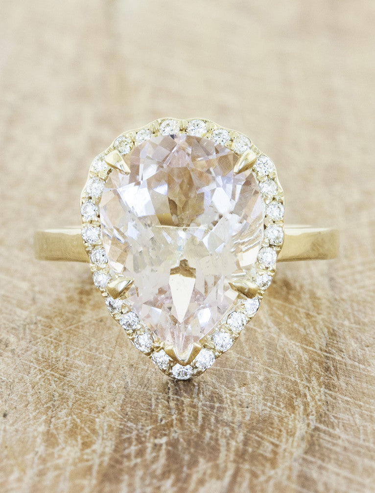 Pear Shaped Morganite Engagement Ring 