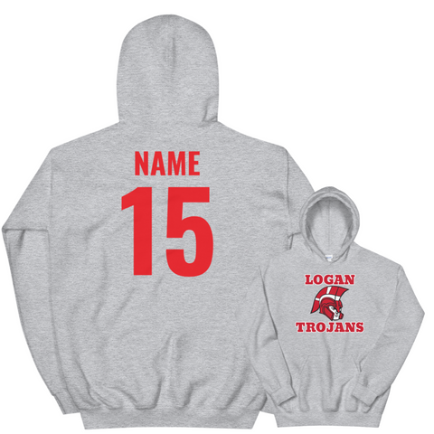 Customized Logan Trojans Unisex Hooded Sweatshirt (Front/Back)