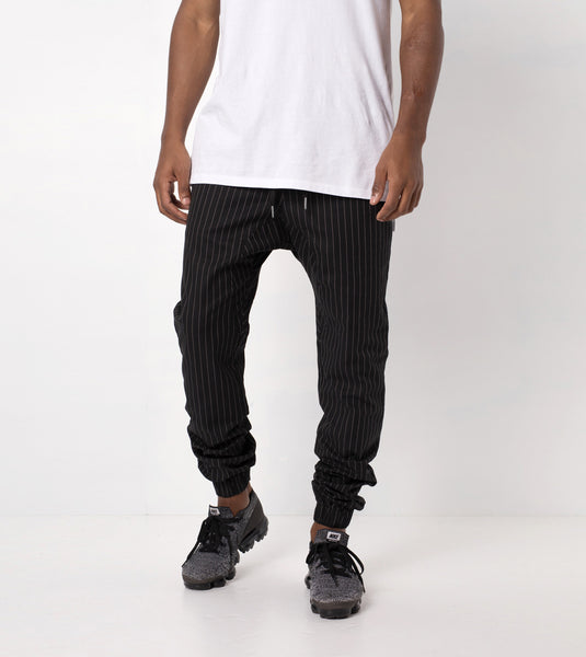 pinstripe jogger pants