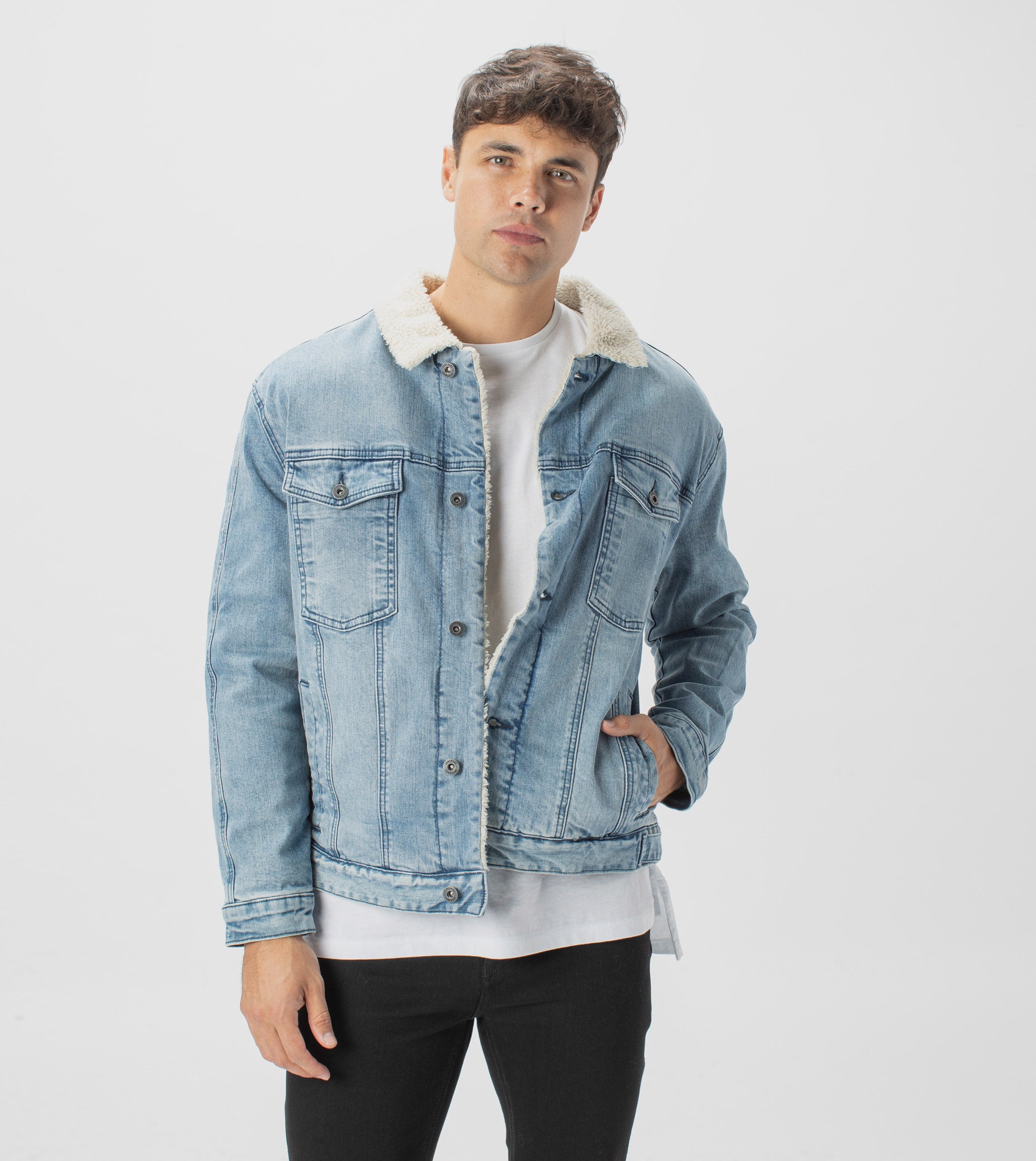 blue sherpa denim jacket