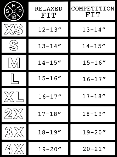 Strong Knee Sleeves Sizing Chart