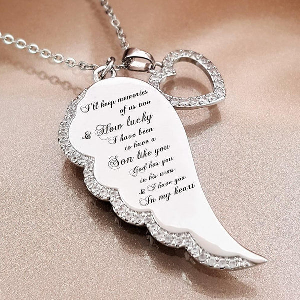 Hollow Memory Locket Necklace Hearts & Wings Charms Pendants 