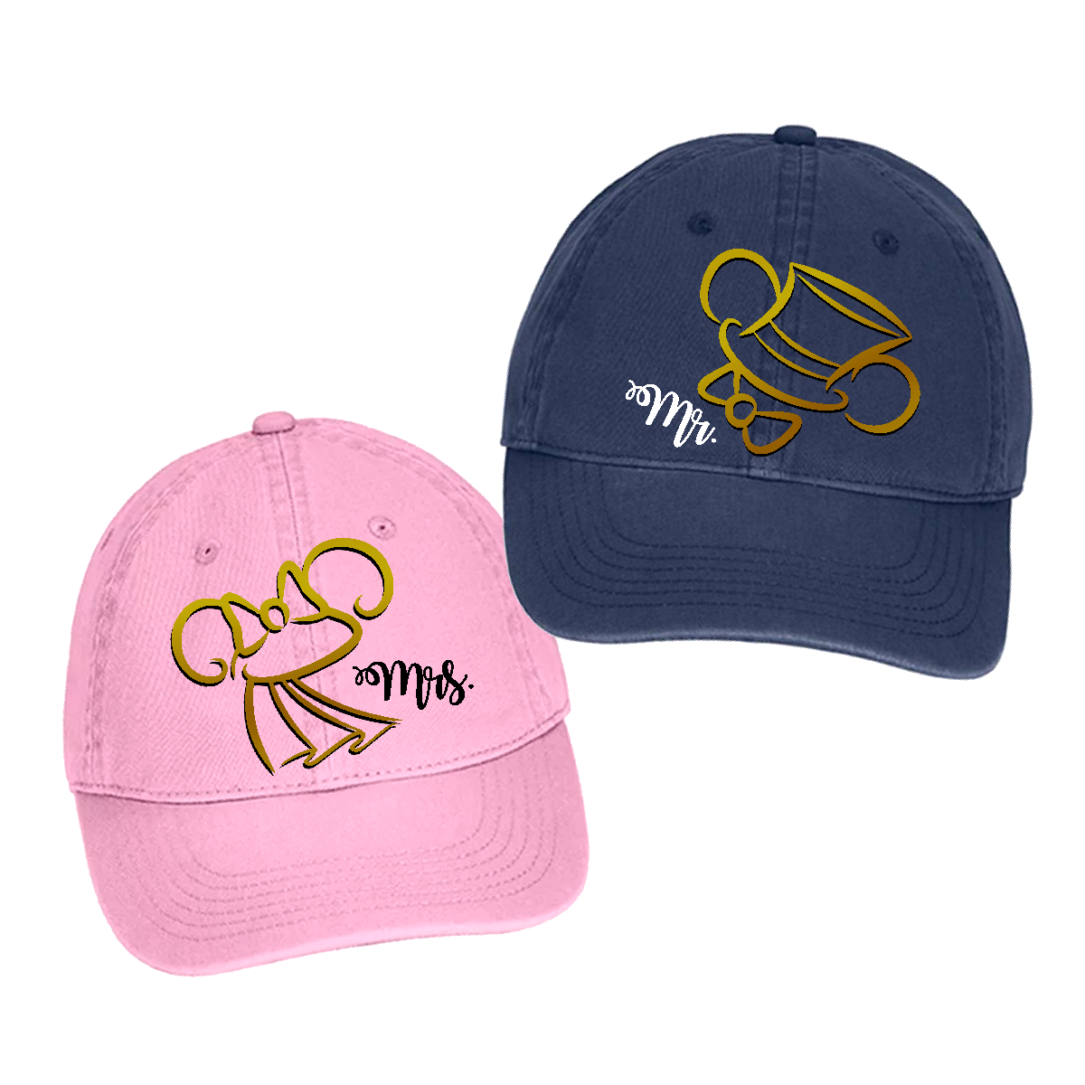 Disney Couple Wedding Gift Hats Gold Mickey And Minnie Mr And