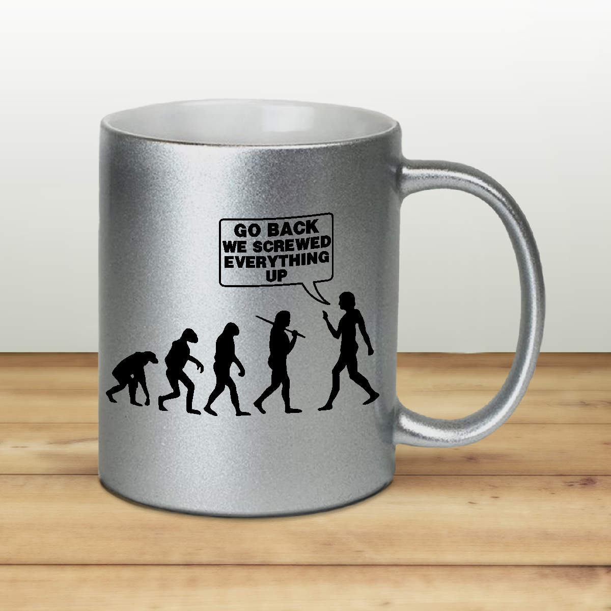 Evolution Coffee Mug / Funny Mankind Quote Pearl Metallic Coffee Quote –  Jin Jin Junction