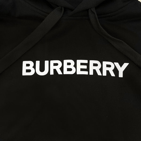 Burberry Black Logo Print Cotton Hoodie
