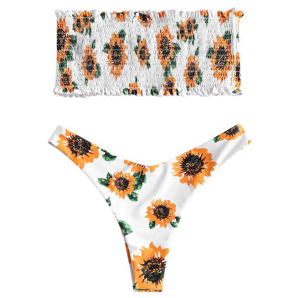 sunflower strapless bikini