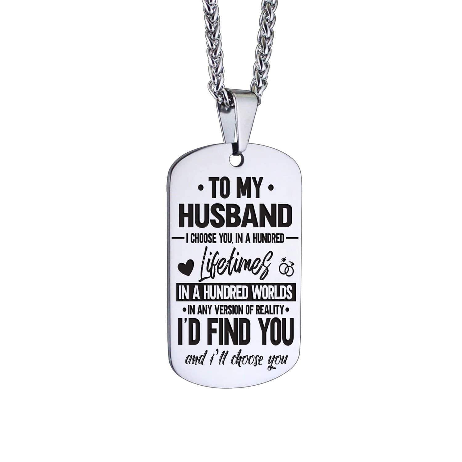 husband dog tag necklace