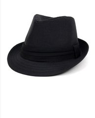 Fall/Winter Solid Black Trilby Fedora Hat