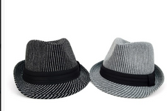 Fall/Winter Striped Trilby Fedora Hat