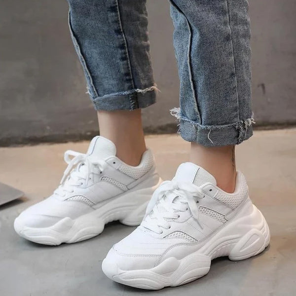white chunky sneakers