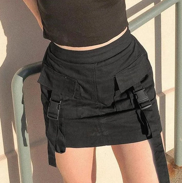 black streetwear skirt for women