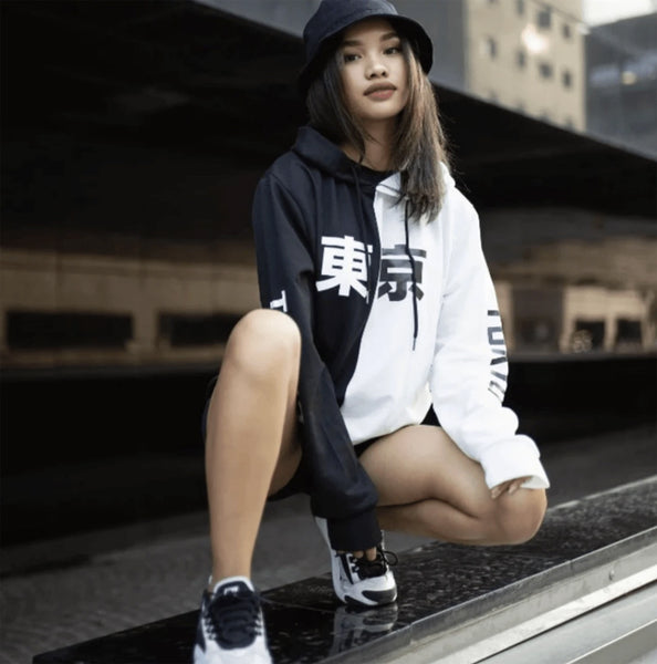 Day Hype black and white Tokyo hoodie