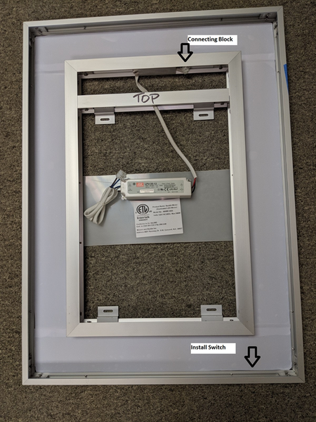 Rectangular Mirror Frame for Switch Install