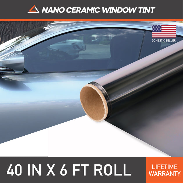 40” in x 6’ ft Roll MotoShield Pro Professional Carbon Window Tint Film for Auto 50% VLT Reduces Heat & Blocks 99% UV Rays 