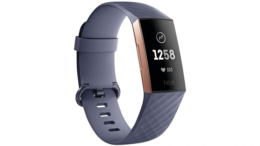 fitbit charge 3 rose gold pebble