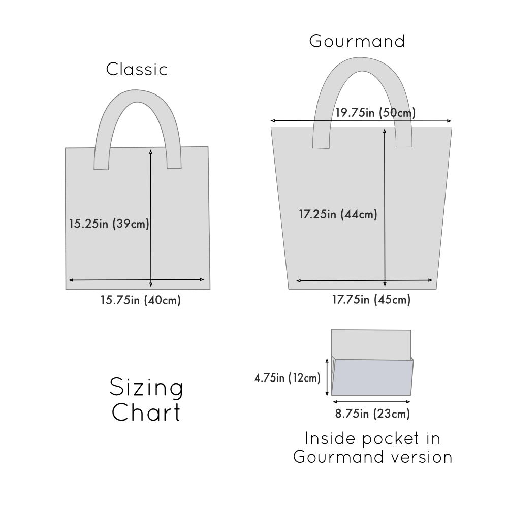 tote bag sizing