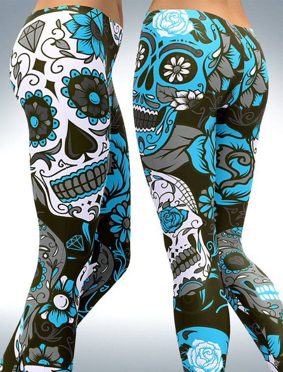 skull running leggings