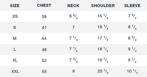 Men S Polo Size Chart