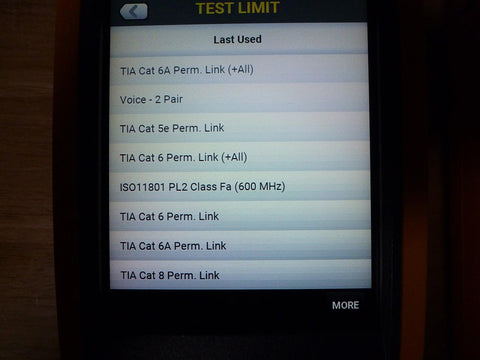 Fluke DSX-8000 Some of the many tests that can be performed