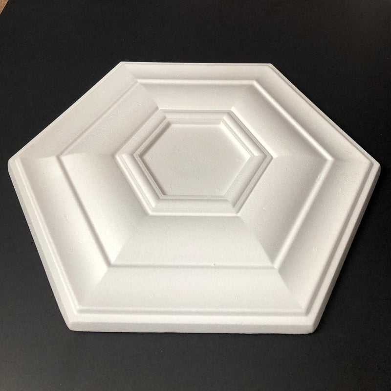 Hexa Ceiling Rose Polystyrene Easy Fit Very Light Weight Cosydecor