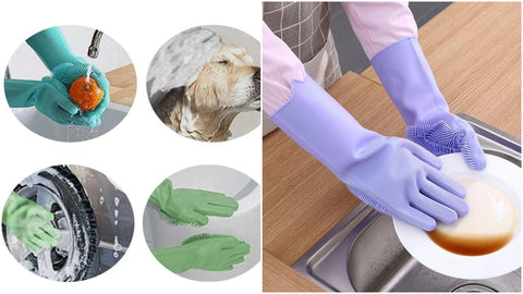 silicone scrubber gloves cleaning