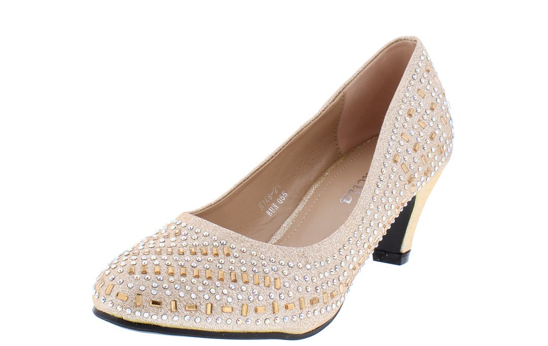gold glitter pump heels