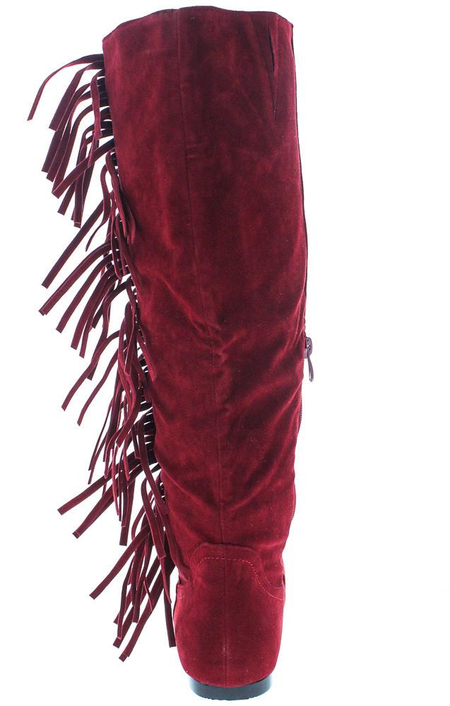 red suede fringe boots