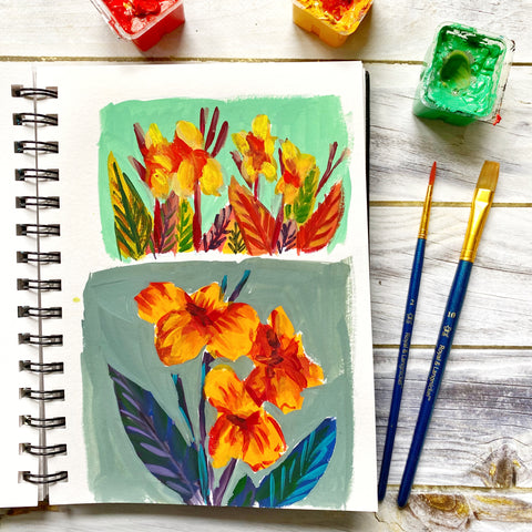 what to do when you are feeling stuck with your art , artist block creative block sketchbook painting flowers uninspired bad art plateau