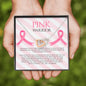 Breast Cancer Pink Warrior Silver and Gold Necklace