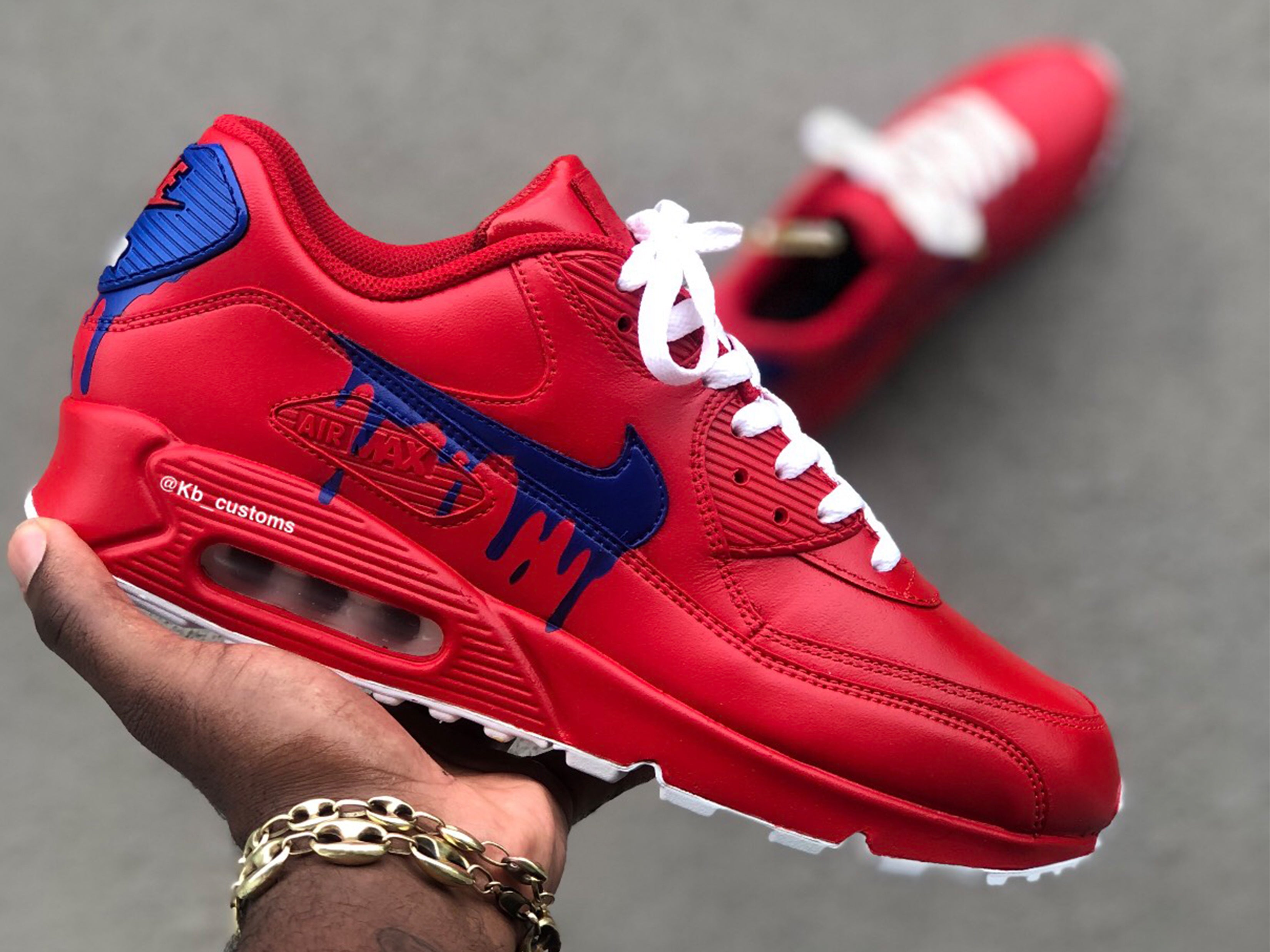 red white and blue air max 90