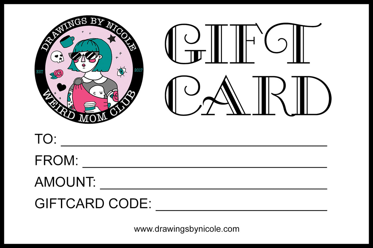 Gift Cards Drawings By Nicole