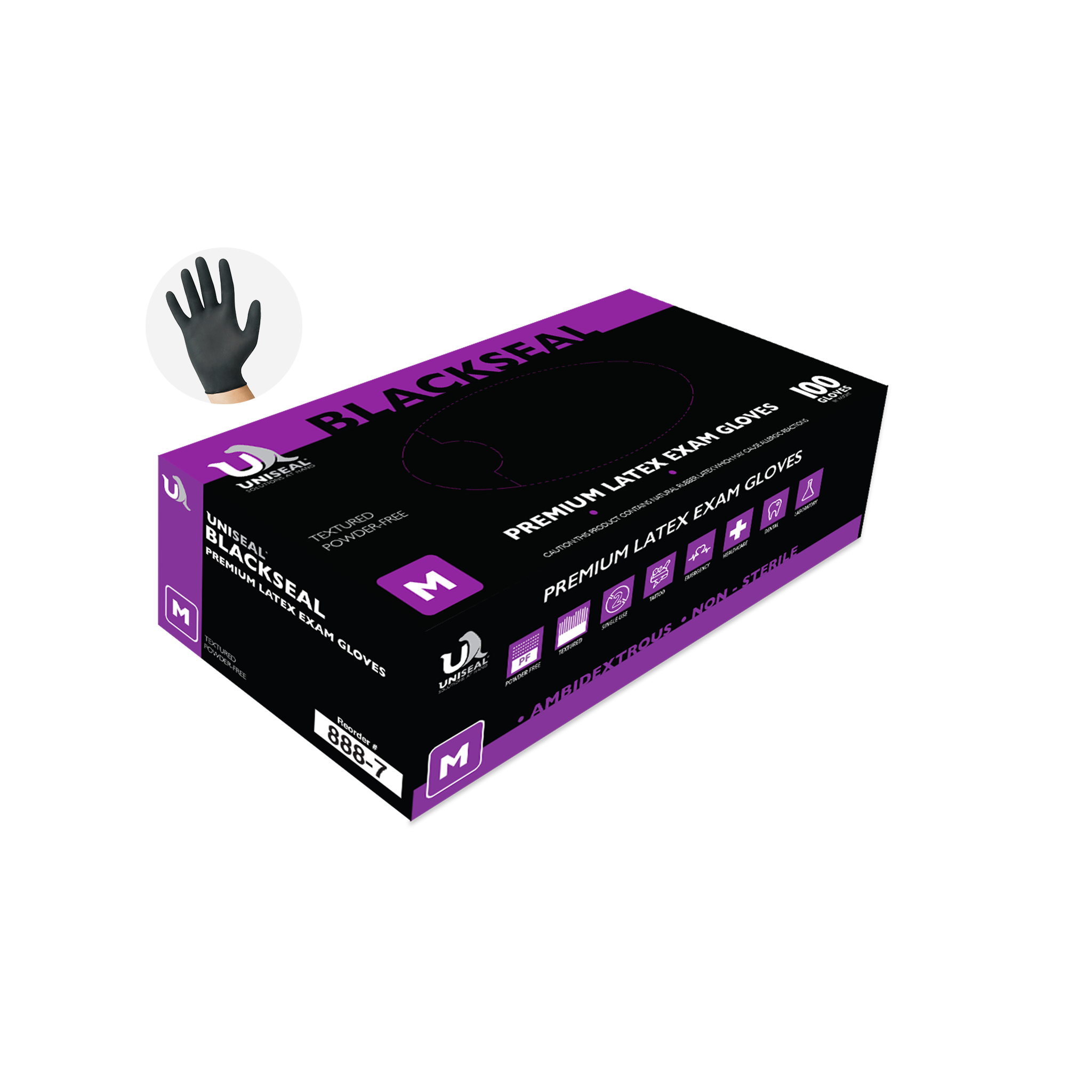 black seal nitrile gloves