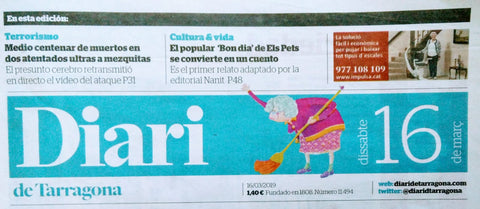 Part superior de la portada del Diari de Tarragona del 16 de març de 2019