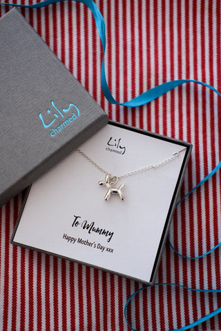 Personalised Balloon Dog Necklace by Lily Charmed