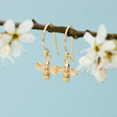 Gold Bee Hook earrings by Lily Charmed