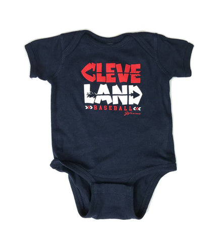 Cleveland Baseball Arrows Onesie - Navy