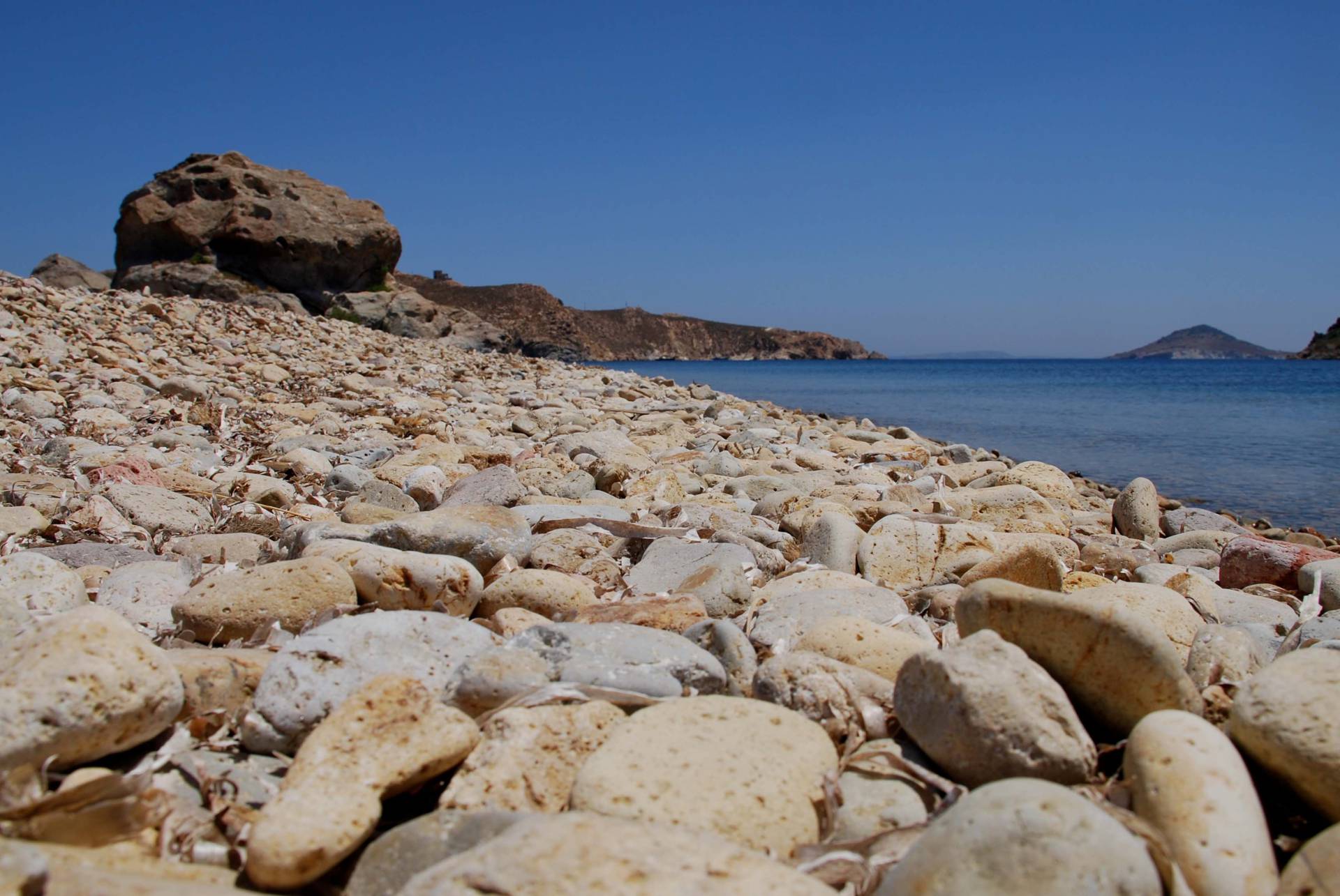 spiagge di ciottoli a Patmos