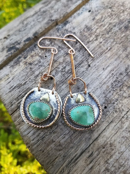 green turquoise earrings horse creek jewelry