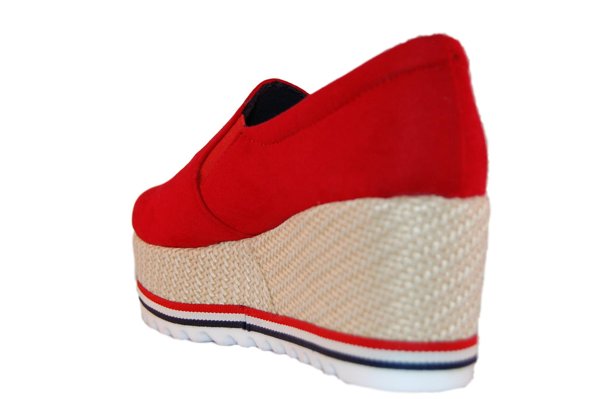 womens red platform sneakers