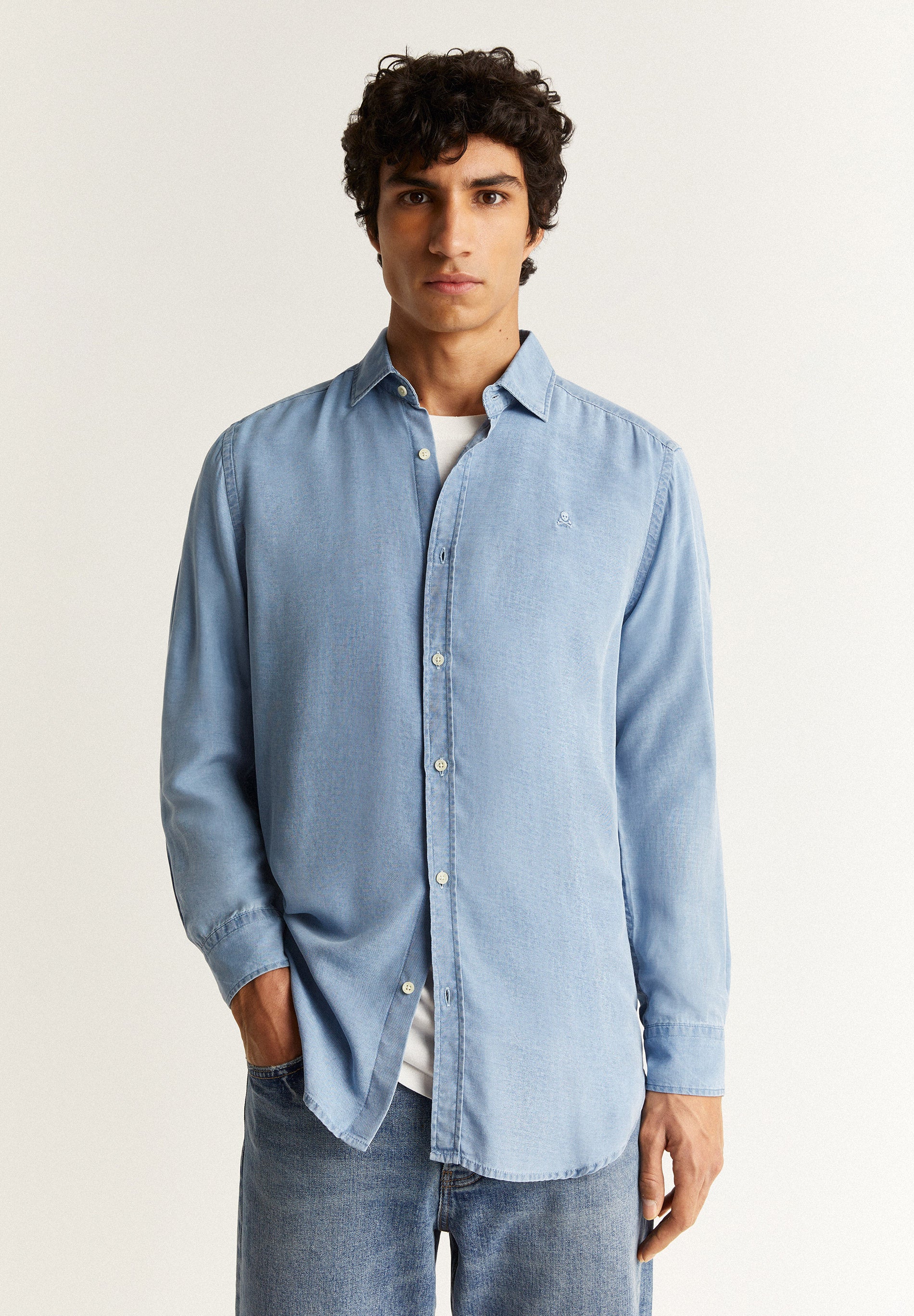 CAMISA DENIM CUELLO ITALIANO